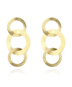 Lott. Gioielli Oorbellen Tripple Rounde Op Goud*Dames Sieraden