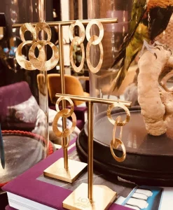 Lott. Gioielli Oorbellen Tripple Rounde Op Goud*Dames Sieraden