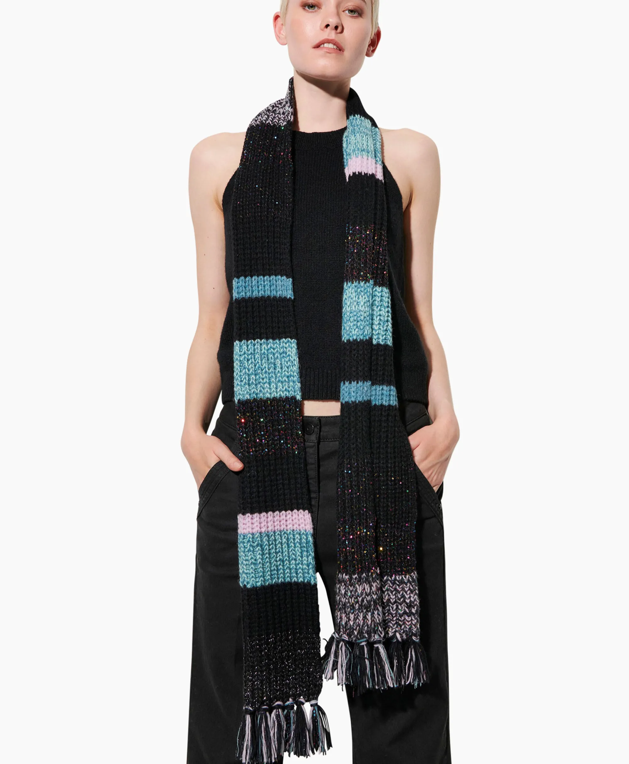 Luisa Cerano Sjaal 898736/5333-0 Zwart*Dames Sjaals