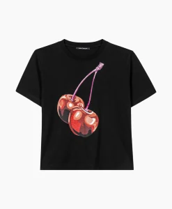 Luisa Cerano T-Shirt Korte Mouw 398104/7799-0 Zwart Dessin*Dames T-Shirts & Tops