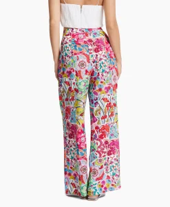 Marc Cain Pants Bloemenbroek Wp 81.34 W10 Licht Rood*Dames Broeken