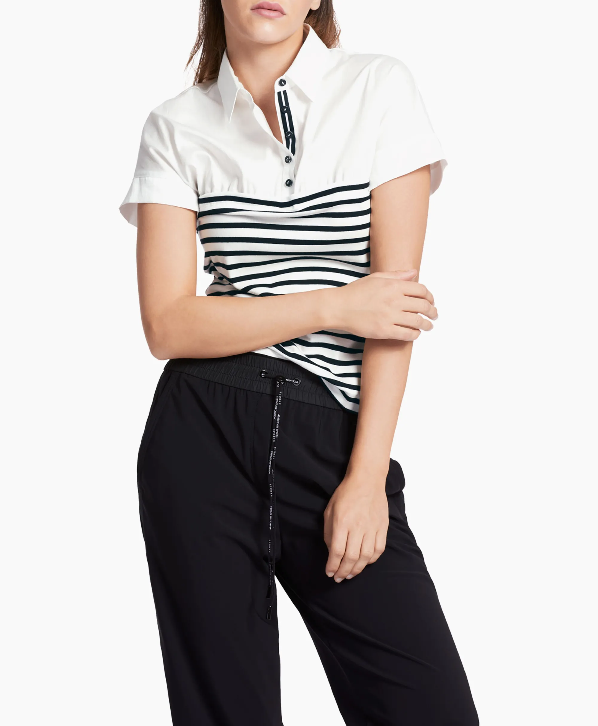 Marccain Sport Blouse Ws 51.18 J90 Zwart*Dames Polo's