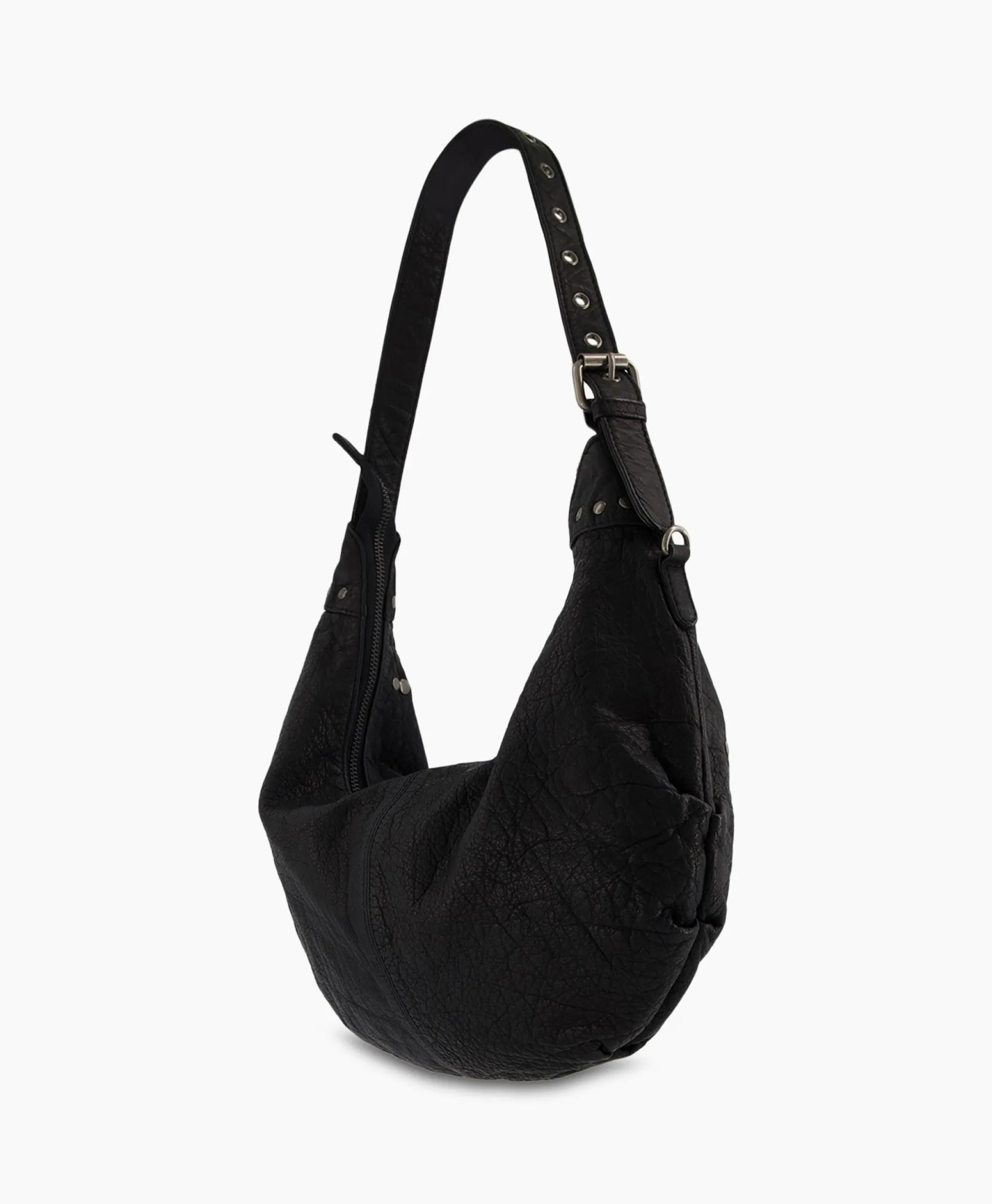 Nunoo Bags Crossbody Tas Dagmar Rivet Washed Black Zwart*Dames Tassen