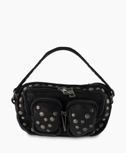 Nunoo Bags Crossbody Tas Helena Rivet Washed Black Zwart*Dames Tassen