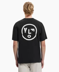 Olaf Hussein T-Shirt Korte Mouw Face Zwart*Heren T-Shirts