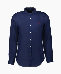 Ralph Lauren Overhemd Pd Linen Donker Blauw*Heren Overhemden