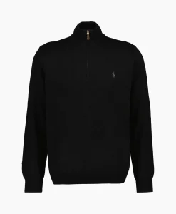 Ralph Lauren Pullover Kwart Zip Merino Zwart*Heren Truien