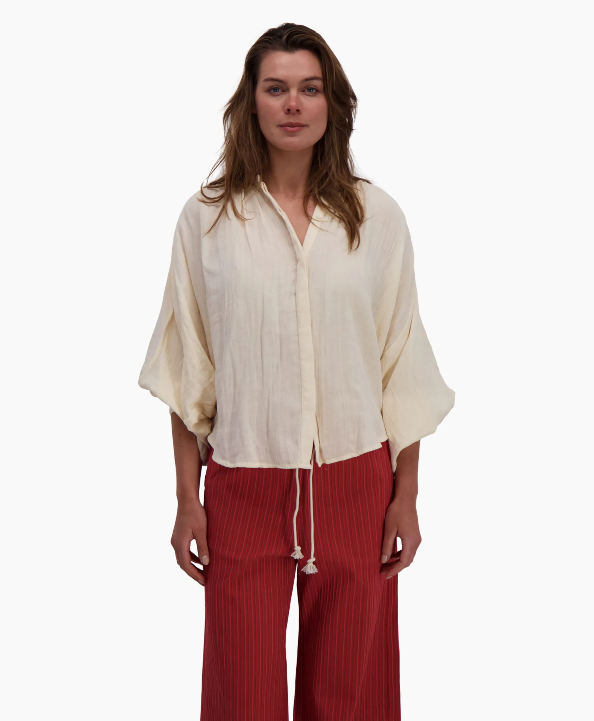 Sea Me Happy Blouse Balloon Resort Beige*Dames Blouses