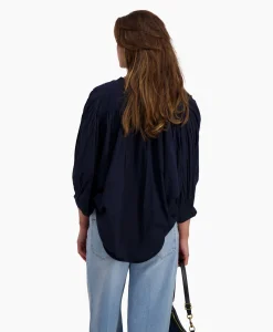 Sea Me Happy Blouse Balloon Donker Blauw*Dames Blouses