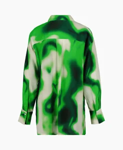 Selected Femme Blouse Claudine Ls Shirt B Groen*Dames Blouses