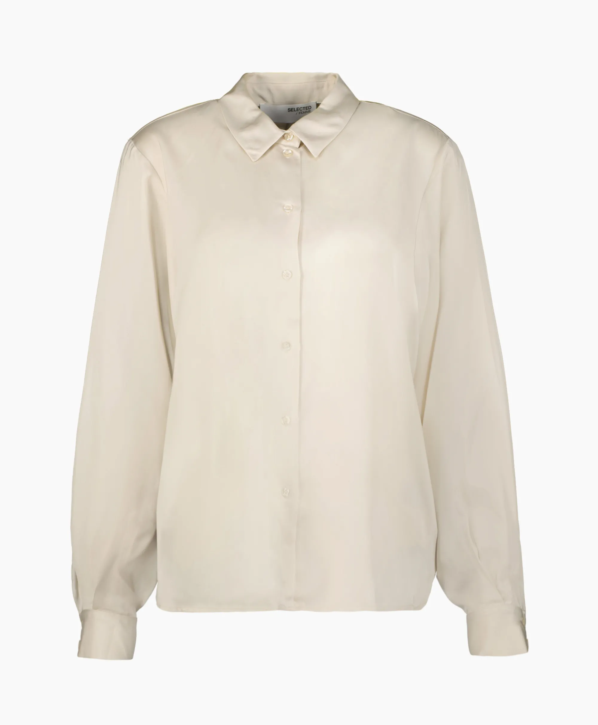 Selected Femme Blouse Talia-Franziska Ls Shirt B Off White*Dames Blouses