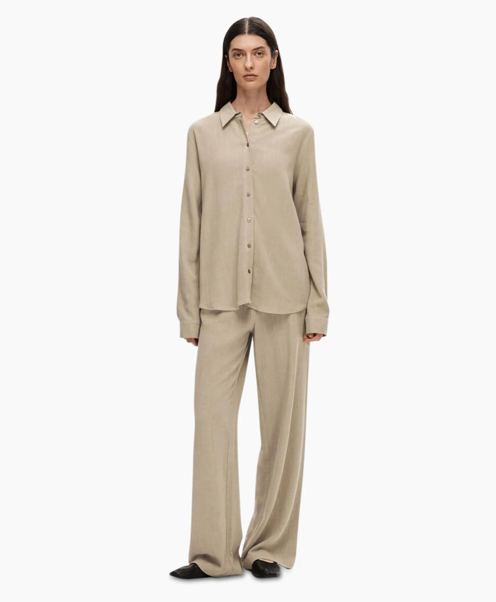 Selected Femme Blouse Viva Ls Shirt Noos Licht Grijs*Dames Blouses