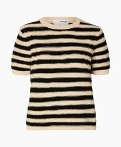 Selected Femme Pullover Dora Ss Knit O-Neck Goud*Dames Truien