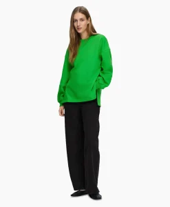 Selected Femme Pullover Yrsa Ls Crew Neck Sweat Groen*Dames Truien