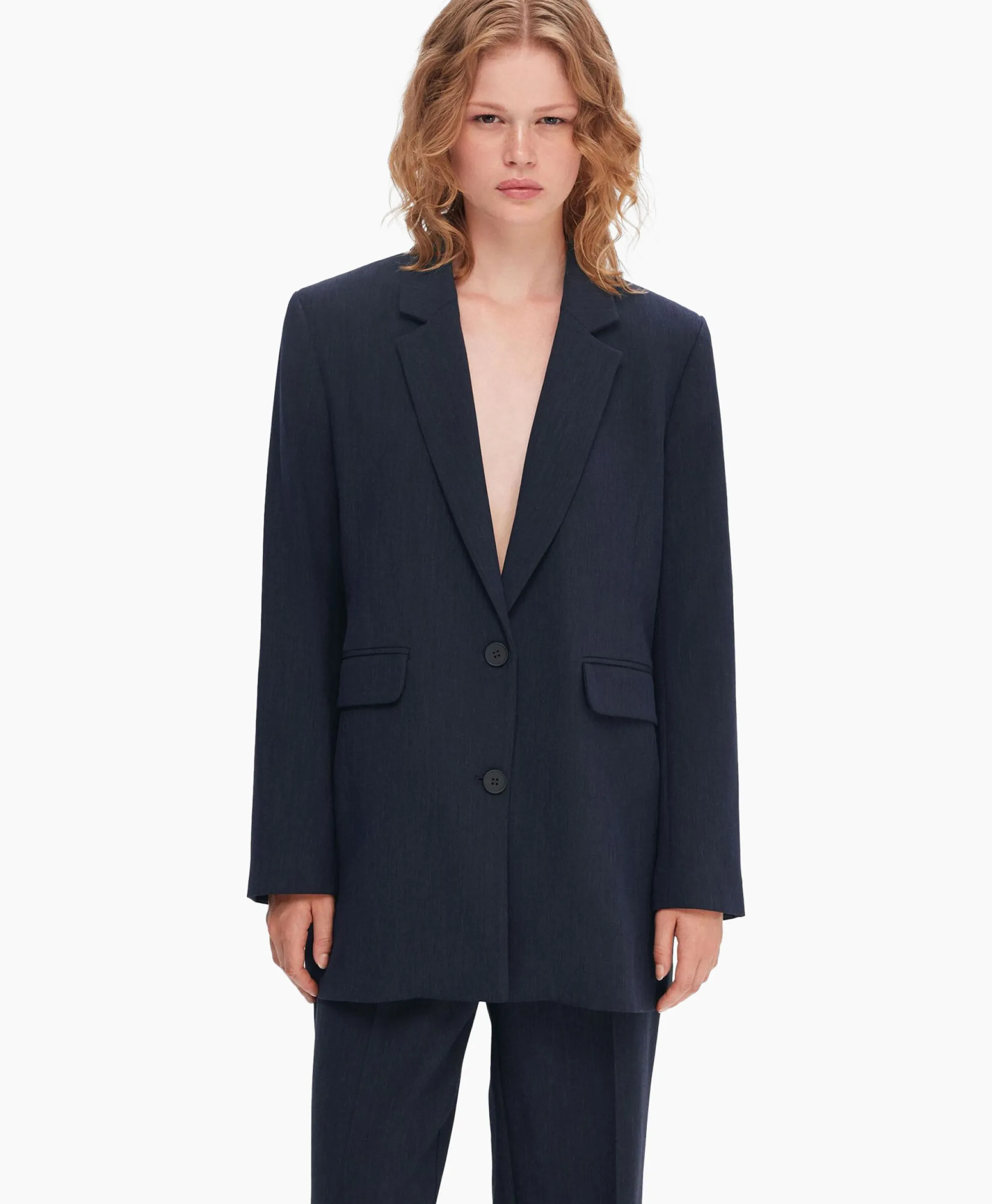 Selected Femme Jasje Rita Ls Relaxed Blazer D Sapdonker Blauw*Dames Blazers