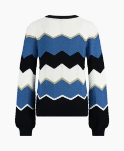 Studio Anneloes Pullover Isa Zigzag Ajour Ecru*Dames Truien
