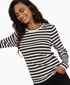 Studio Anneloes Pullover Luna Stripe Ecru*Dames Truien