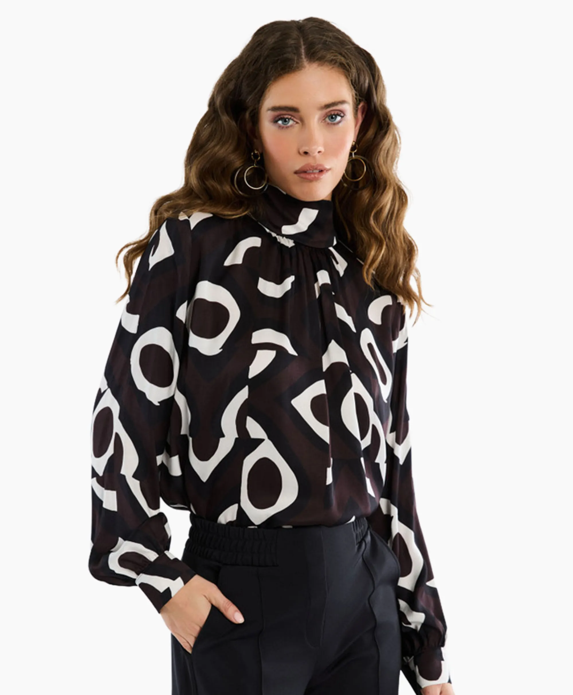 Studio Anneloes Top Izzie Satin Eyes Bruin*Dames T-Shirts & Tops