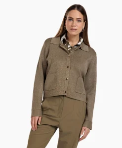 Studio Anneloes Vest Imke Lurex Cardigan Bruin Dessin*Dames Vesten