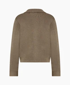 Studio Anneloes Vest Imke Lurex Cardigan Bruin Dessin*Dames Vesten