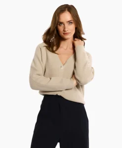 Studio Anneloes Vest Olivian Soft Cardigan Zand*Dames Vesten