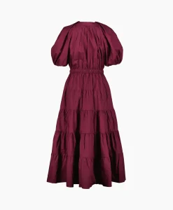 Ulla Johnson Midi Jurk Olina Bordeaux*Dames Jurken