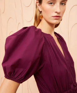 Ulla Johnson Midi Jurk Olina Bordeaux*Dames Jurken