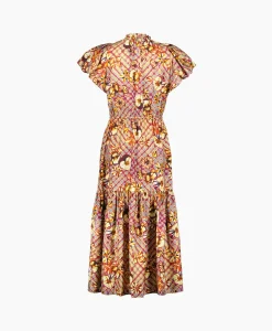 Ulla Johnson Midi Jurk Scarlett Beige*Dames Jurken