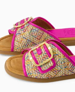 Unisa Sandaal Zonder Hak Crayyu Bruin Dessin*Dames Sandalen