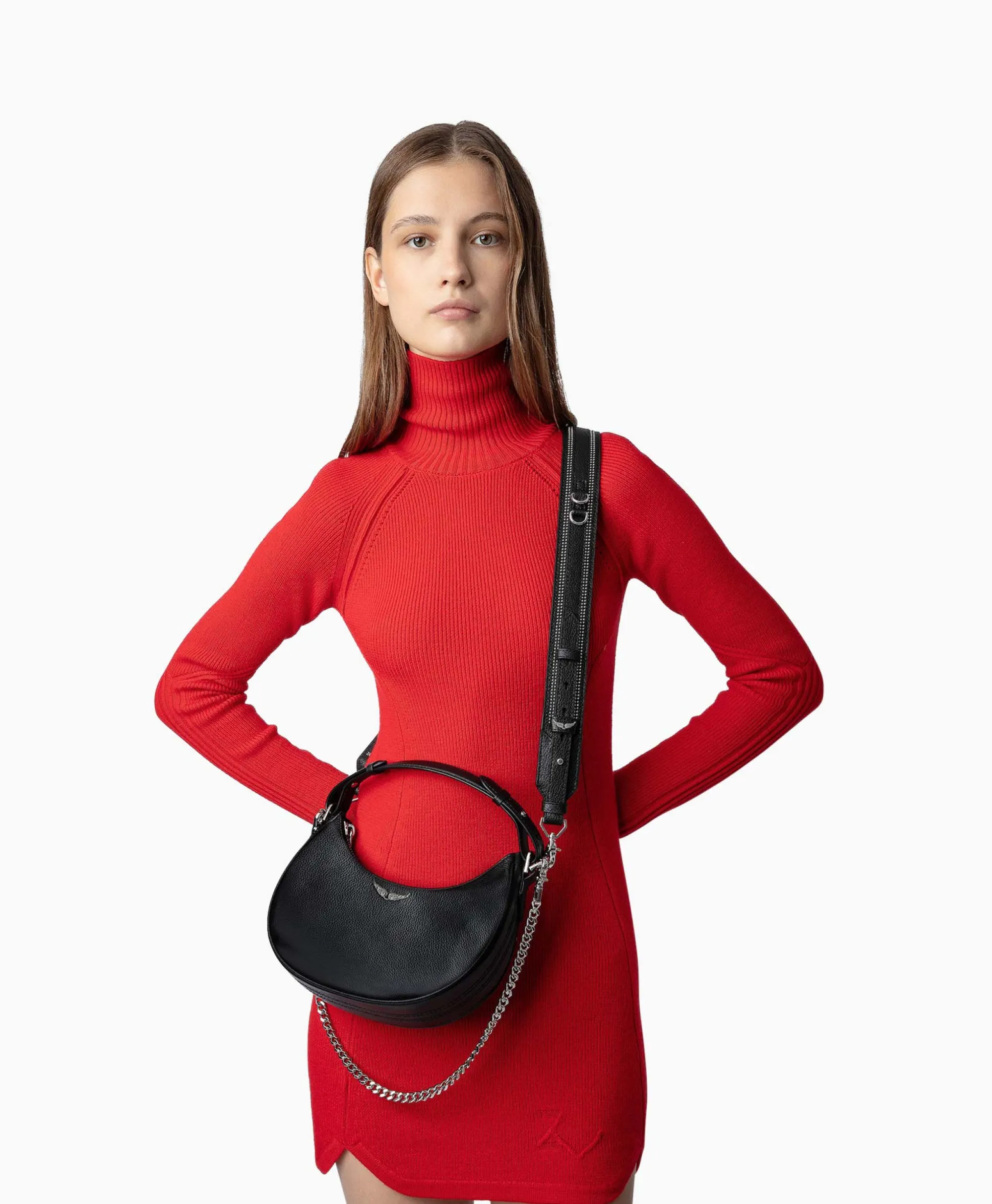 Zadig & Voltaire Zadig & Voltaire Riem Strap Adjustable Overstudded Zwart*Dames Riemen