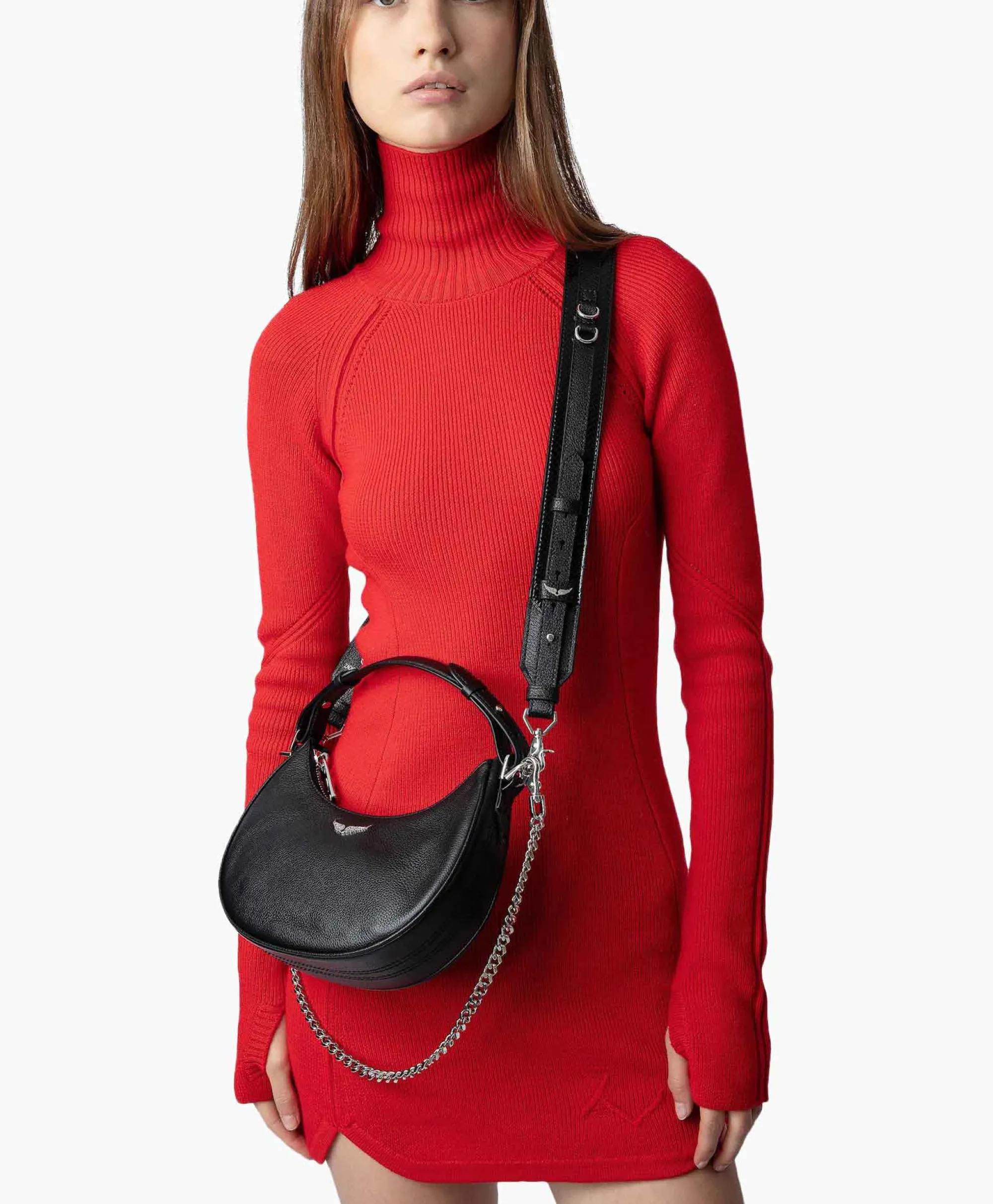 Zadig & Voltaire Zadig & Voltaire Riem Strap Adjustable Glossy Wild Zwart*Dames Riemen