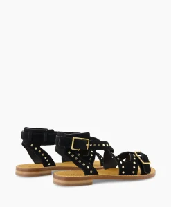 Zadig & Voltaire Zadig & Voltaire Sandaal Zonder Hak Cecilia Caprese Suede + Studs Zwart*Dames Sandalen