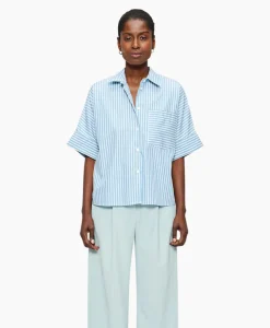 Zenggi Blouse Stripe Boxy Licht Groen*Dames Blouses