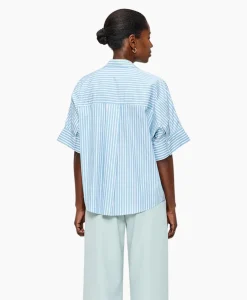 Zenggi Blouse Stripe Boxy Licht Groen*Dames Blouses