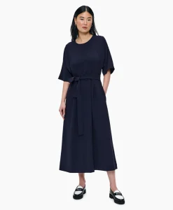 Zenggi Maxi Jurk Flowy Waisted Donker Blauw*Dames Jurken