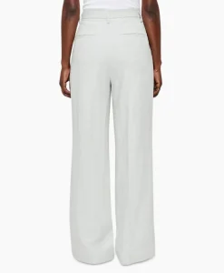 Zenggi Pantalon Melange Linnen Wide Leg Grijs*Dames Broeken
