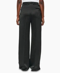Zenggi Pantalon Wide Leg Satin Zwart*Dames Broeken