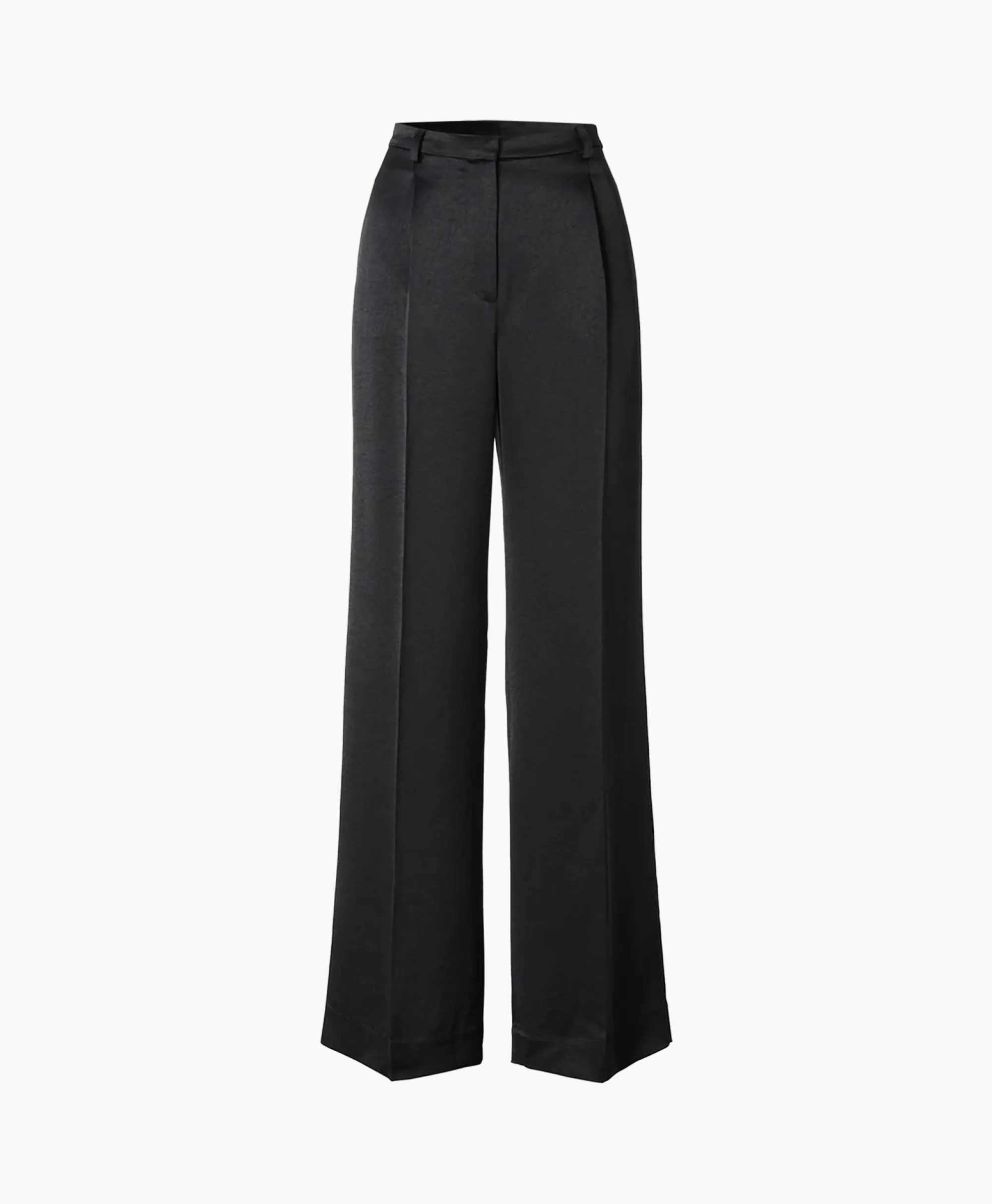 Zenggi Pantalon Wide Leg Satin Zwart*Dames Broeken