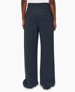 Zenggi Pantalon Wide Pleated Donker Blauw*Dames Broeken